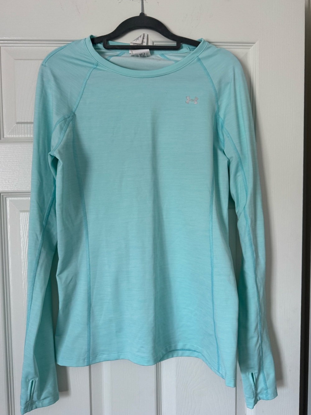 Under Armour Light Aqua Long Sleeve Performance Top Sz L